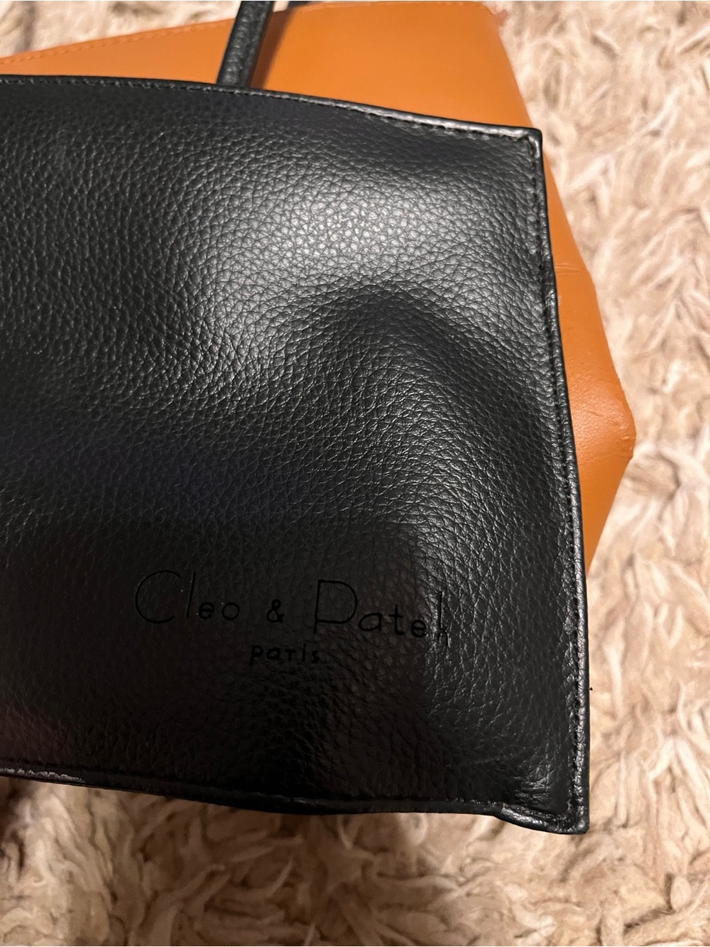 Cleo & Patek Paris Black Tan Colorblock Asymmetrical Leather Purse Parisian - Picture 3 of 12